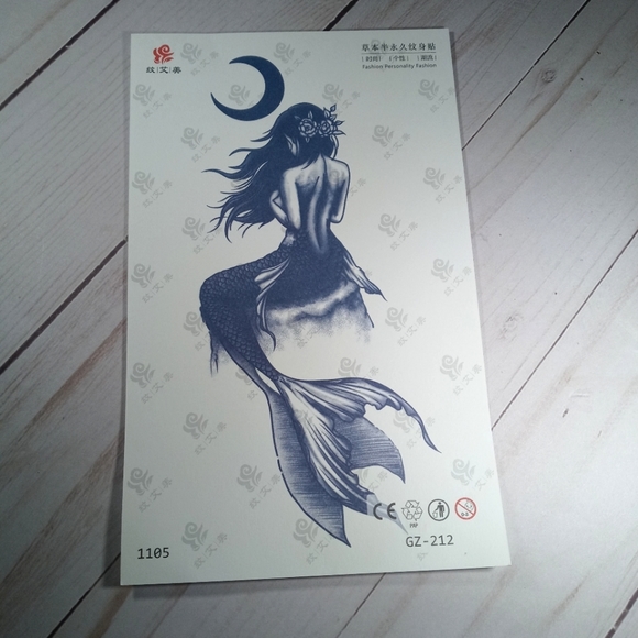 🍉5 for $25* Mermaid Temporary Pectin Tattoo - Picture 6 of 6